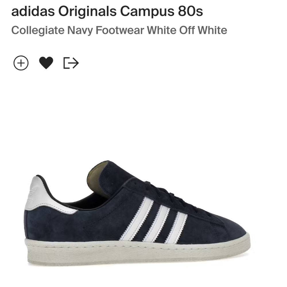 adidas Originals Campus 80sCollegiate Navy Footwear White Off White
